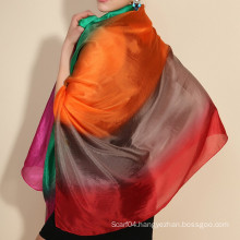 Infinity paj chiffon gradient rainbow silk shawls and scarves